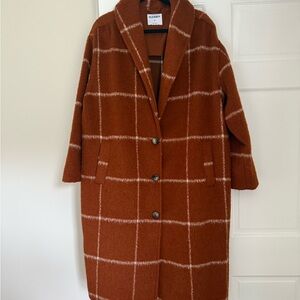 Old Navy Women's Rust Window Pane Jacket